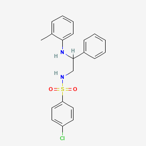 molecular formula C21H21ClN2O2S B3932027 4-chloro-N-{2-[(2-methylphenyl)amino]-2-phenylethyl}benzenesulfonamide 