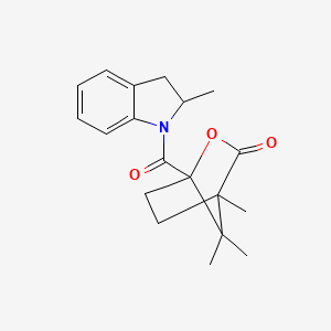 molecular formula C19H23NO3 B3932037 4,7,7-trimethyl-1-[(2-methyl-2,3-dihydro-1H-indol-1-yl)carbonyl]-2-oxabicyclo[2.2.1]heptan-3-one CAS No. 301671-31-8