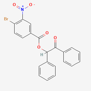 molecular formula C21H14BrNO5 B3932040 2-oxo-1,2-diphenylethyl 4-bromo-3-nitrobenzoate 