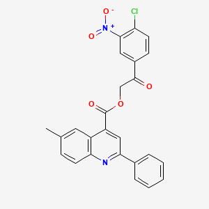 molecular formula C25H17ClN2O5 B3932044 2-(4-chloro-3-nitrophenyl)-2-oxoethyl 6-methyl-2-phenyl-4-quinolinecarboxylate 