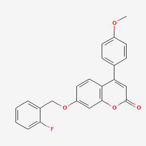 molecular formula C23H17FO4 B3932062 7-[(2-fluorobenzyl)oxy]-4-(4-methoxyphenyl)-2H-chromen-2-one 