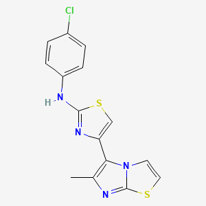 molecular formula C15H11ClN4S2 B3932115 N-(4-chlorophenyl)-4-(6-methylimidazo[2,1-b][1,3]thiazol-5-yl)-1,3-thiazol-2-amine 