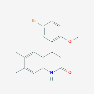 4-(5-bromo-2-methoxyphenyl)-6,7-dimethyl-3,4-dihydro-2(1H)-quinolinone
