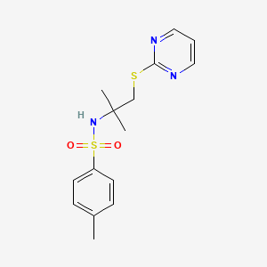 molecular formula C15H19N3O2S2 B3932147 N-[1,1-dimethyl-2-(2-pyrimidinylthio)ethyl]-4-methylbenzenesulfonamide 