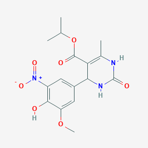 molecular formula C16H19N3O7 B3932150 isopropyl 4-(4-hydroxy-3-methoxy-5-nitrophenyl)-6-methyl-2-oxo-1,2,3,4-tetrahydro-5-pyrimidinecarboxylate 
