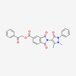 2-oxo-2-phenylethyl 2-(1,5-dimethyl-3-oxo-2-phenyl-2,3-dihydro-1H-pyrazol-4-yl)-1,3-dioxo-5-isoindolinecarboxylate