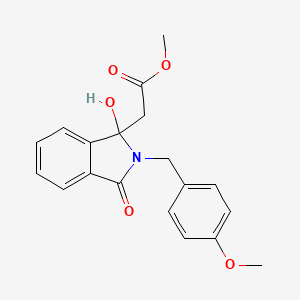 molecular formula C19H19NO5 B3932227 methyl [1-hydroxy-2-(4-methoxybenzyl)-3-oxo-2,3-dihydro-1H-isoindol-1-yl]acetate 