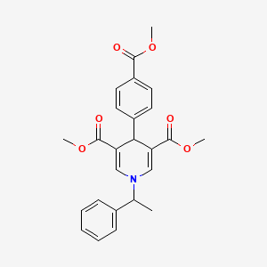 molecular formula C25H25NO6 B3932238 dimethyl 4-[4-(methoxycarbonyl)phenyl]-1-(1-phenylethyl)-1,4-dihydro-3,5-pyridinedicarboxylate 