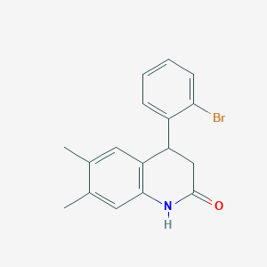 molecular formula C17H16BrNO B3932246 4-(2-bromophenyl)-6,7-dimethyl-3,4-dihydro-2(1H)-quinolinone 