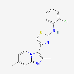 N-(2-chlorophenyl)-4-(2,7-dimethylimidazo[1,2-a]pyridin-3-yl)-1,3-thiazol-2-amine