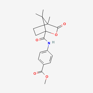 molecular formula C18H21NO5 B3932285 methyl 4-{[(4,7,7-trimethyl-3-oxo-2-oxabicyclo[2.2.1]hept-1-yl)carbonyl]amino}benzoate 