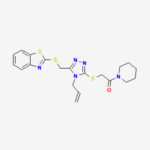 2-{[(4-allyl-5-{[2-oxo-2-(1-piperidinyl)ethyl]thio}-4H-1,2,4-triazol-3-yl)methyl]thio}-1,3-benzothiazole