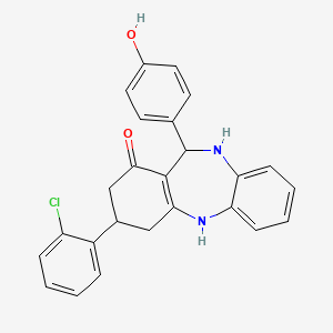 3-(2-chlorophenyl)-11-(4-hydroxyphenyl)-2,3,4,5,10,11-hexahydro-1H-dibenzo[b,e][1,4]diazepin-1-one