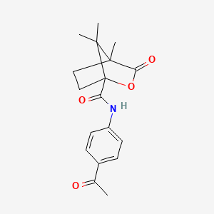 N-(4-acetylphenyl)-4,7,7-trimethyl-3-oxo-2-oxabicyclo[2.2.1]heptane-1-carboxamide