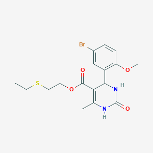 2-(ethylthio)ethyl 4-(5-bromo-2-methoxyphenyl)-6-methyl-2-oxo-1,2,3,4-tetrahydro-5-pyrimidinecarboxylate