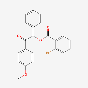 molecular formula C22H17BrO4 B3932389 2-(4-methoxyphenyl)-2-oxo-1-phenylethyl 2-bromobenzoate 