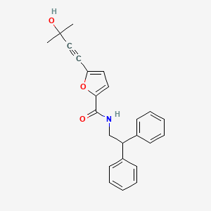 molecular formula C24H23NO3 B3932412 N-(2,2-diphenylethyl)-5-(3-hydroxy-3-methyl-1-butyn-1-yl)-2-furamide 