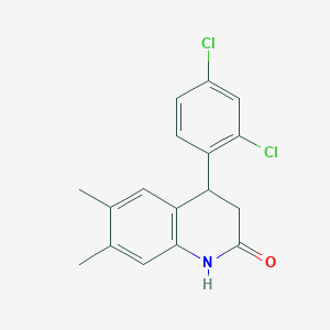 molecular formula C17H15Cl2NO B3932419 4-(2,4-dichlorophenyl)-6,7-dimethyl-3,4-dihydro-2(1H)-quinolinone 