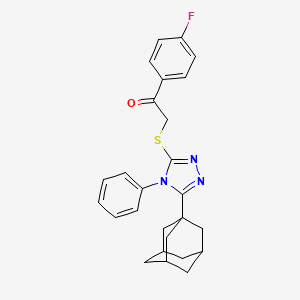 molecular formula C26H26FN3OS B3932432 2-{[5-(1-adamantyl)-4-phenyl-4H-1,2,4-triazol-3-yl]thio}-1-(4-fluorophenyl)ethanone 