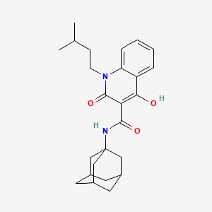molecular formula C25H32N2O3 B3932441 N-1-adamantyl-4-hydroxy-1-(3-methylbutyl)-2-oxo-1,2-dihydro-3-quinolinecarboxamide 