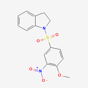 molecular formula C15H14N2O5S B3932457 1-[(4-methoxy-3-nitrophenyl)sulfonyl]indoline 