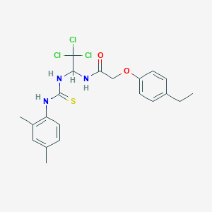 molecular formula C21H24Cl3N3O2S B3932464 2-(4-ethylphenoxy)-N-[2,2,2-trichloro-1-({[(2,4-dimethylphenyl)amino]carbonothioyl}amino)ethyl]acetamide 