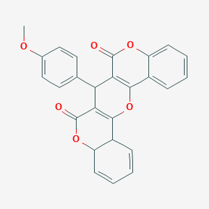 molecular formula C26H18O6 B3932472 7-(4-methoxyphenyl)-7,14b-dihydro-4aH,6H,8H-chromeno[3',4':5,6]pyrano[3,2-c]chromene-6,8-dione 