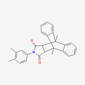 molecular formula C28H25NO2 B3932480 17-(3,4-dimethylphenyl)-1,8-dimethyl-17-azapentacyclo[6.6.5.0~2,7~.0~9,14~.0~15,19~]nonadeca-2,4,6,9,11,13-hexaene-16,18-dione 