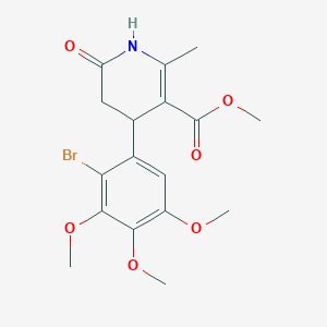 molecular formula C17H20BrNO6 B3932503 methyl 4-(2-bromo-3,4,5-trimethoxyphenyl)-2-methyl-6-oxo-1,4,5,6-tetrahydro-3-pyridinecarboxylate 