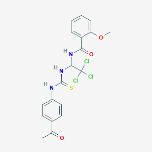 molecular formula C19H18Cl3N3O3S B3932527 N-[1-({[(4-acetylphenyl)amino]carbonothioyl}amino)-2,2,2-trichloroethyl]-2-methoxybenzamide 