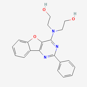 molecular formula C20H19N3O3 B3932544 2,2'-[(2-phenyl[1]benzofuro[3,2-d]pyrimidin-4-yl)imino]diethanol 