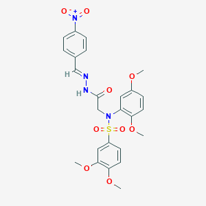 molecular formula C25H26N4O9S B393257 N-(2,5-dimethoxyphenyl)-N-[2-(2-{4-nitrobenzylidene}hydrazino)-2-oxoethyl]-3,4-dimethoxybenzenesulfonamide 