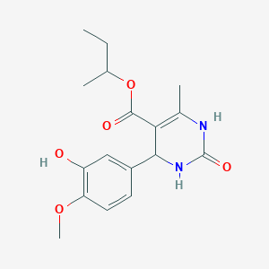 molecular formula C17H22N2O5 B3932588 sec-butyl 4-(3-hydroxy-4-methoxyphenyl)-6-methyl-2-oxo-1,2,3,4-tetrahydro-5-pyrimidinecarboxylate 