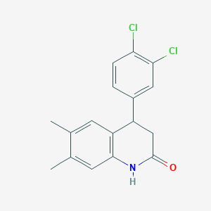 molecular formula C17H15Cl2NO B3932650 4-(3,4-dichlorophenyl)-6,7-dimethyl-3,4-dihydro-2(1H)-quinolinone 