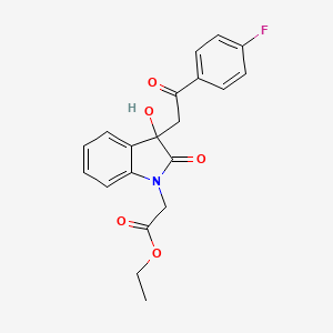 molecular formula C20H18FNO5 B3932655 ethyl {3-[2-(4-fluorophenyl)-2-oxoethyl]-3-hydroxy-2-oxo-2,3-dihydro-1H-indol-1-yl}acetate 