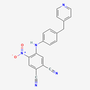 molecular formula C20H13N5O2 B3932656 4-nitro-5-{[4-(4-pyridinylmethyl)phenyl]amino}phthalonitrile 