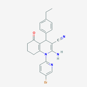 2-Amino-1-(5-bromo-2-pyridinyl)-4-(4-ethylphenyl)-5-oxo-1,4,5,6,7,8-hexahydro-3-quinolinecarbonitrile