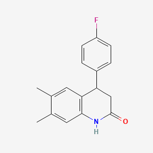 molecular formula C17H16FNO B3932708 4-(4-fluorophenyl)-6,7-dimethyl-3,4-dihydro-2(1H)-quinolinone 