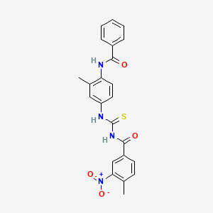 molecular formula C23H20N4O4S B3932715 N-({[4-(benzoylamino)-3-methylphenyl]amino}carbonothioyl)-4-methyl-3-nitrobenzamide 
