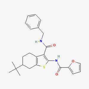 molecular formula C25H28N2O3S B3932730 N-{3-[(benzylamino)carbonyl]-6-tert-butyl-4,5,6,7-tetrahydro-1-benzothien-2-yl}-2-furamide 