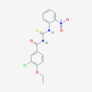 molecular formula C16H14ClN3O4S B3932753 3-chloro-4-ethoxy-N-{[(2-nitrophenyl)amino]carbonothioyl}benzamide 