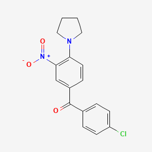 molecular formula C17H15ClN2O3 B3932756 (4-chlorophenyl)[3-nitro-4-(1-pyrrolidinyl)phenyl]methanone 