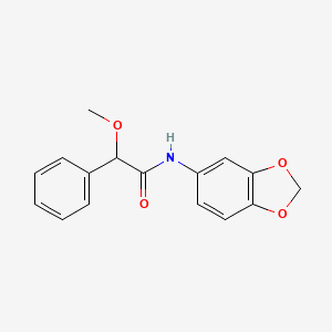 molecular formula C16H15NO4 B3932766 N-1,3-benzodioxol-5-yl-2-methoxy-2-phenylacetamide 