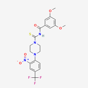 molecular formula C21H21F3N4O5S B3932793 3,5-dimethoxy-N-({4-[2-nitro-4-(trifluoromethyl)phenyl]-1-piperazinyl}carbonothioyl)benzamide 
