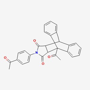 molecular formula C28H21NO4 B3932794 1-acetyl-17-(4-acetylphenyl)-17-azapentacyclo[6.6.5.0~2,7~.0~9,14~.0~15,19~]nonadeca-2,4,6,9,11,13-hexaene-16,18-dione 