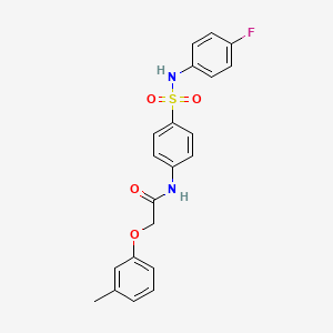 molecular formula C21H19FN2O4S B3932797 N-(4-{[(4-fluorophenyl)amino]sulfonyl}phenyl)-2-(3-methylphenoxy)acetamide 