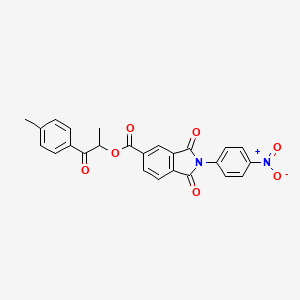 molecular formula C25H18N2O7 B3932810 1-methyl-2-(4-methylphenyl)-2-oxoethyl 2-(4-nitrophenyl)-1,3-dioxo-5-isoindolinecarboxylate 