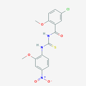 molecular formula C16H14ClN3O5S B3932813 5-chloro-2-methoxy-N-{[(2-methoxy-4-nitrophenyl)amino]carbonothioyl}benzamide 