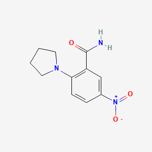 molecular formula C11H13N3O3 B3932820 5-nitro-2-(1-pyrrolidinyl)benzamide 