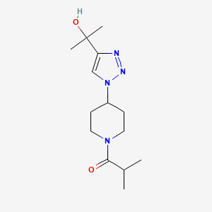molecular formula C14H24N4O2 B3932827 2-[1-(1-isobutyrylpiperidin-4-yl)-1H-1,2,3-triazol-4-yl]propan-2-ol 